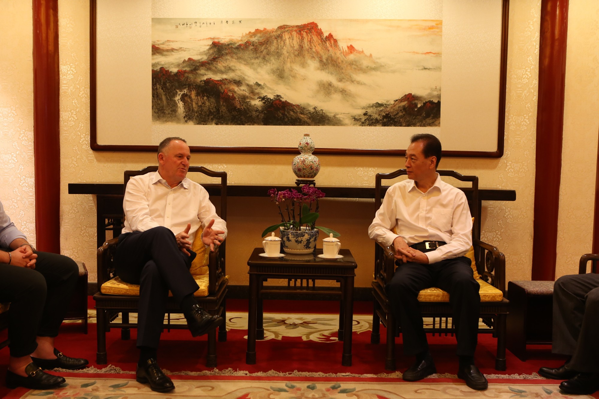 王超会长会见新西兰前总理约翰·基